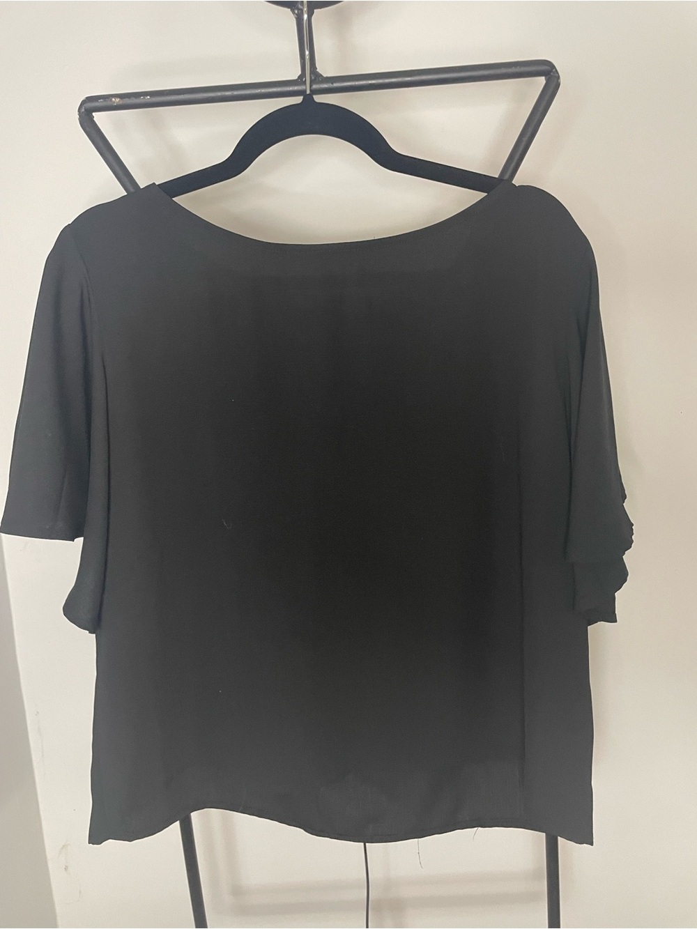 BB Dakota Black Short-Sleeve Layered Blouse